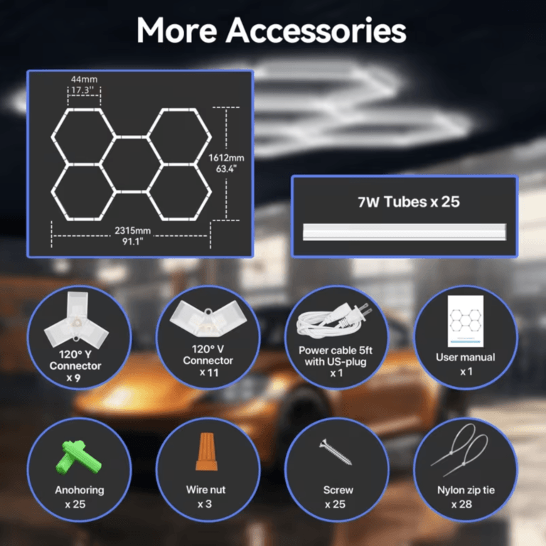 Hexagon Garage Lights Accessories