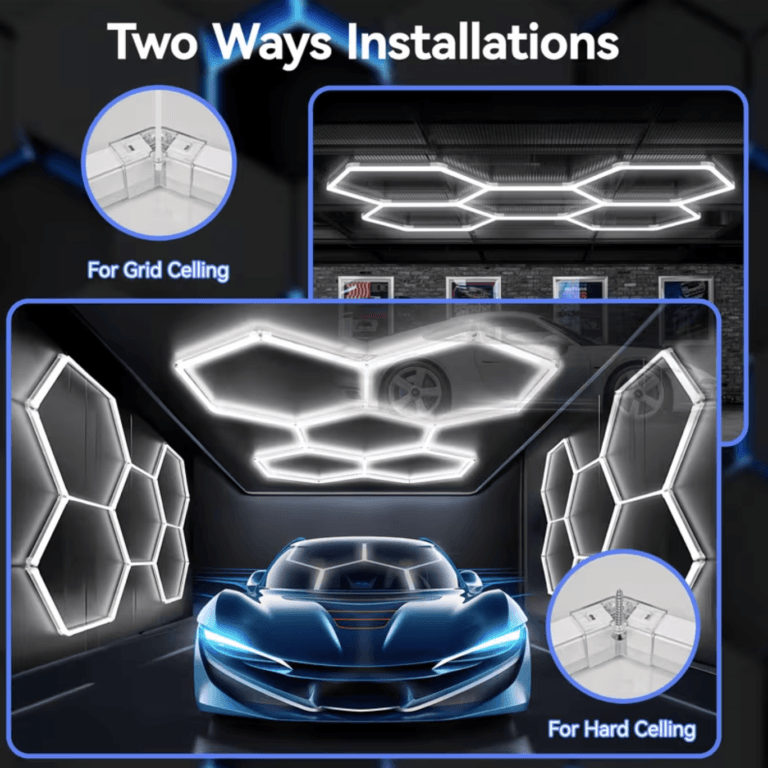 Hexagon Garage Lights DIY Friendly